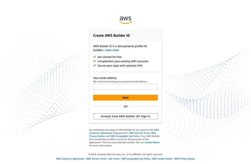 AWS Builder ID - サインイン
